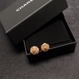 CHANEL Camellia Petal Bloom Stud Earrings