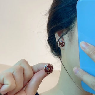 CHANEL Camellia Petal Bloom Stud Earrings