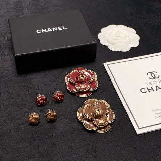 CHANEL Camellia Petal Bloom Stud Earrings