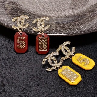 CHANEL Charm Tag CC Drop Earrings