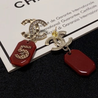 CHANEL Charm Tag CC Drop Earrings