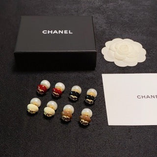 CHANEL Pearl Orbit CC Stud Earrings