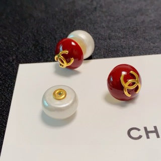CHANEL Pearl Orbit CC Stud Earrings