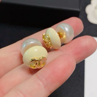 CHANEL Pearl Orbit CC Stud Earrings