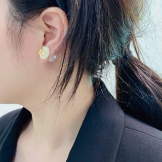 CHANEL Pearl Orbit CC Stud Earrings