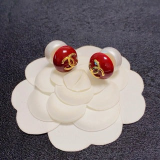 CHANEL Pearl Orbit CC Stud Earrings