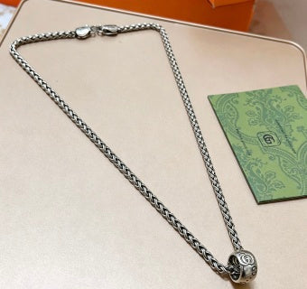Gucci Interlocking G Double Pendant Snake Chain Necklace
