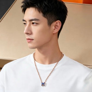 Hermès Mini Chaine d’Ancre Enamel Pendant Necklace