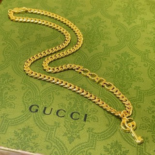 Gucci Interlocking G Double Chain Key Pendant Necklace
