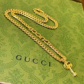Gucci Interlocking G Double Chain Key Pendant Necklace