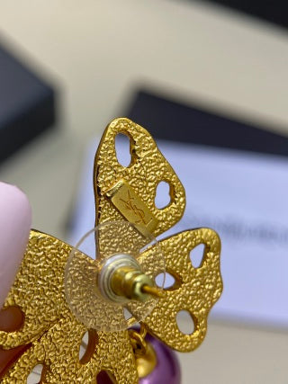 YSL Jardin Papillon Améthyste Earrings