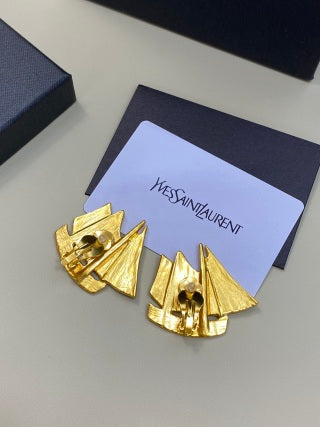 YSL Voyage Doré Sailboat Clip Earrings