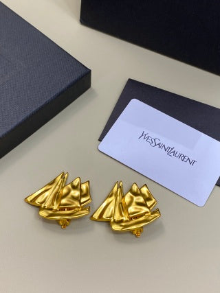 YSL Voyage Doré Sailboat Clip Earrings