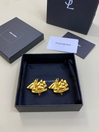 YSL Voyage Doré Sailboat Clip Earrings
