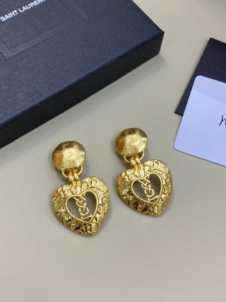 YSL Cœur Baroque Medallion Clip Earrings