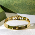 Gucci Interlocking G Center Logo Filigree Crystal Cuff Bracelet