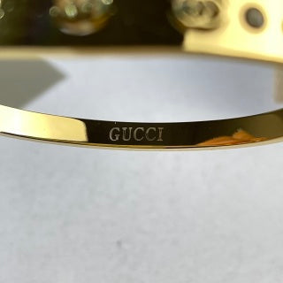 Gucci Interlocking G Crystal Studded Band Cuff Bracelet