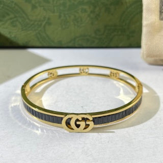 Gucci Interlocking G Grosgrain Stripe Cuff Bracelet