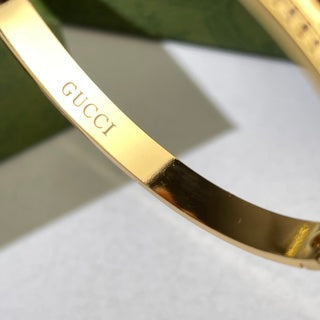 Gucci Interlocking G Trio Medallion Crystal Line Cuff Bracelet