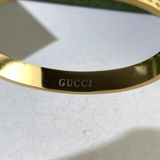 Gucci Interlocking G Center Medallion Crystal Link Cuff Bracelet