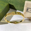 Gucci Interlocking G Round Medallion Double Band Cuff Bracelet