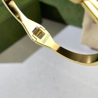 Gucci Interlocking G Round Medallion Double Band Cuff Bracelet