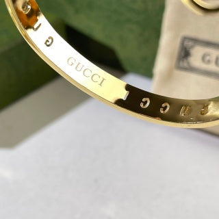 Gucci Interlocking G Hanging Medallion Pavé Cuff Bracelet