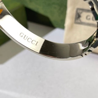 Gucci Interlocking G Double Pavé Line Cuff Bracelet
