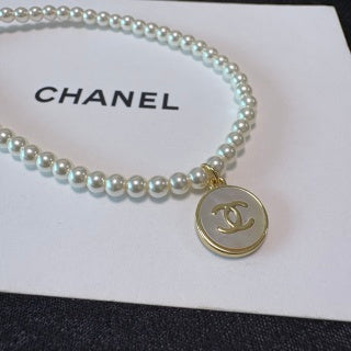 Chanel Pearl and Round Pendant Necklace