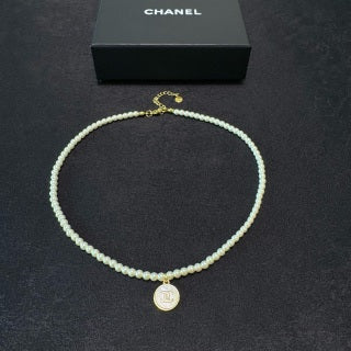 Chanel Pearl and Round Pendant Necklace