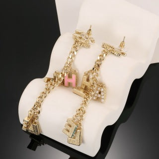 Chanel logo stud earrings