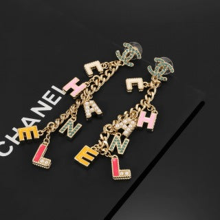 Chanel logo stud earrings