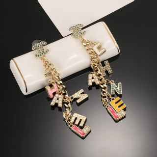 Chanel logo stud earrings