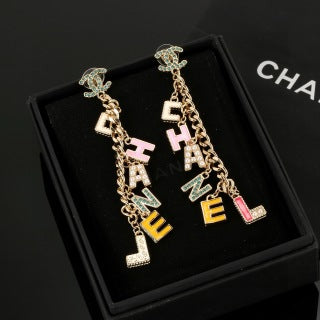 Chanel logo stud earrings