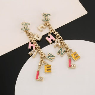Chanel logo stud earrings