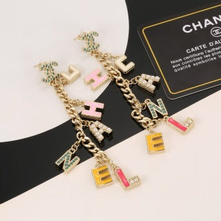 Chanel logo stud earrings