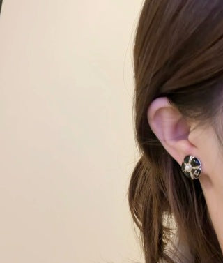 CHANEL Midnight Petal Bloom Stud Earrings
