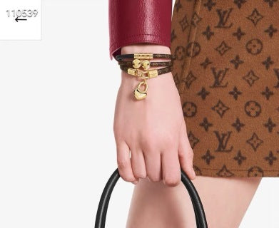 Louis Vuitton Monogram Leather Cuff Bracelet