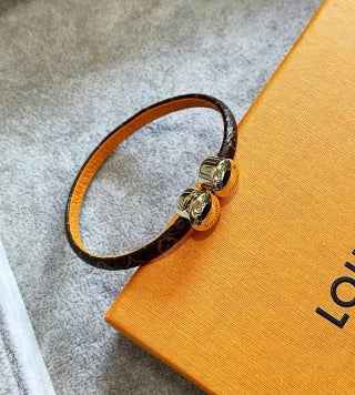 Louis Vuitton Monogram Leather Cuff Bracelet