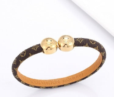 Louis Vuitton Monogram Leather Cuff Bracelet