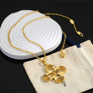 Louis Vuitton Blossom Layered Flower Pendant Necklace