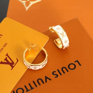 Louis Vuitton Monogram Hoop Stud Earrings