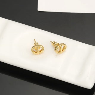 Dior Étoile Gold CD Stud Earrings