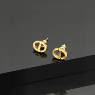 Dior Étoile Gold CD Stud Earrings