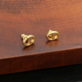 Dior Étoile Gold CD Stud Earrings