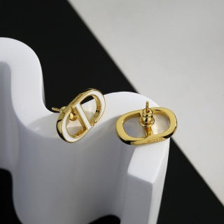 Dior Liora CD Oval Stud Earrings