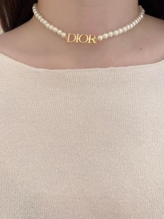 Dior Liora Pearl Letter Pendant Necklace