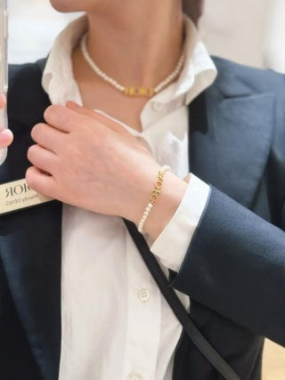 Dior Liora Pearl Letter Pendant Necklace