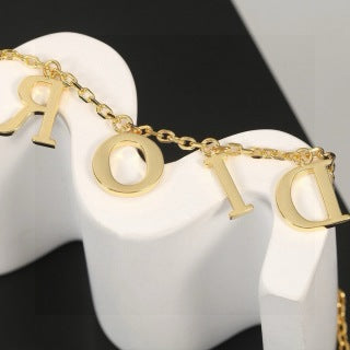 Dior Liora CD Letter Crystal Link Necklace