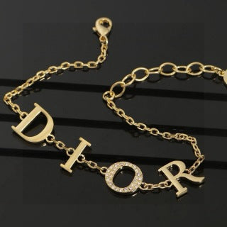 Dior Liora CD Letter Crystal Link Necklace